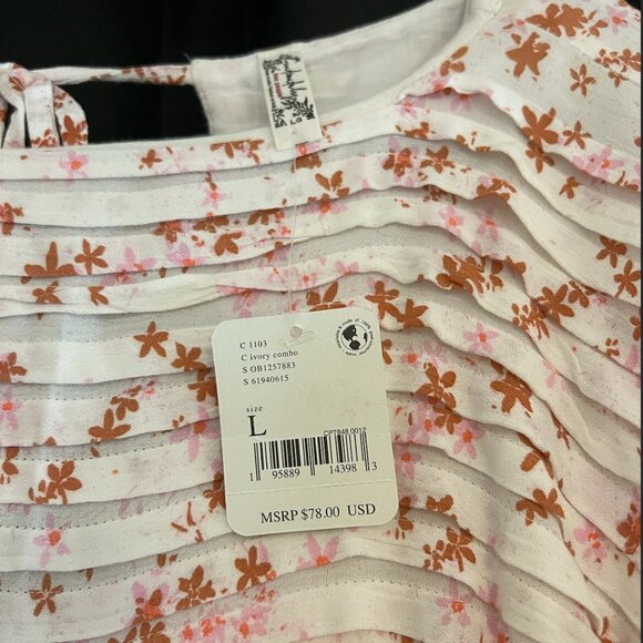 NWT Free People Dessa Woven Floral Bodysuit - Ivory Combo - Picture 6 of 7